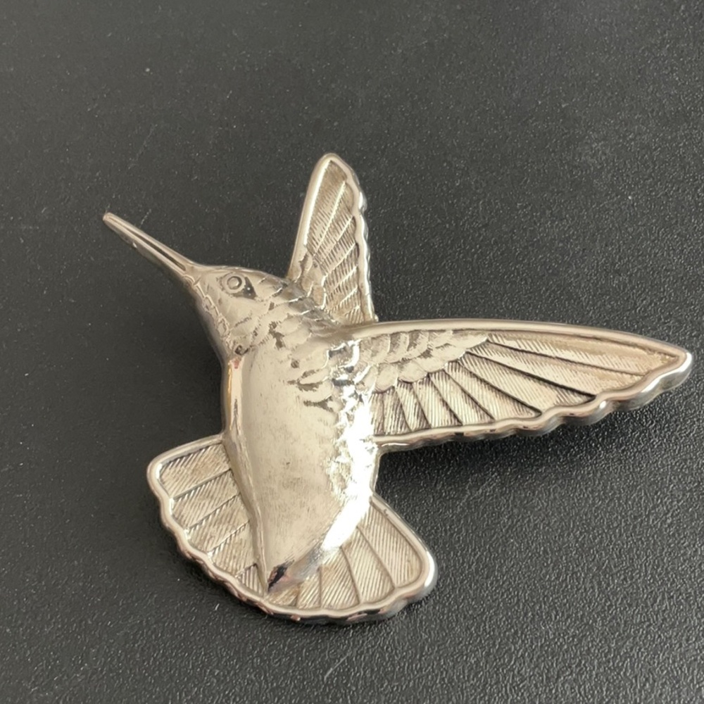 Silver Tone Hummingbird Brooch/Pendant